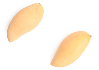 Yellow ripe mango ( Nam Dok Mai) of Thailand isolated on white background.