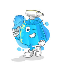 cleaning spray young boy character cartoon