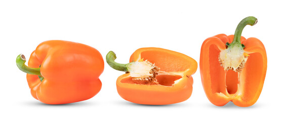 orange pepper on white background