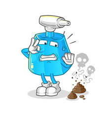 cleaning spray with stinky waste illustration. character vector