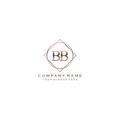 BB Initials handwritten minimalistic logo template vector
