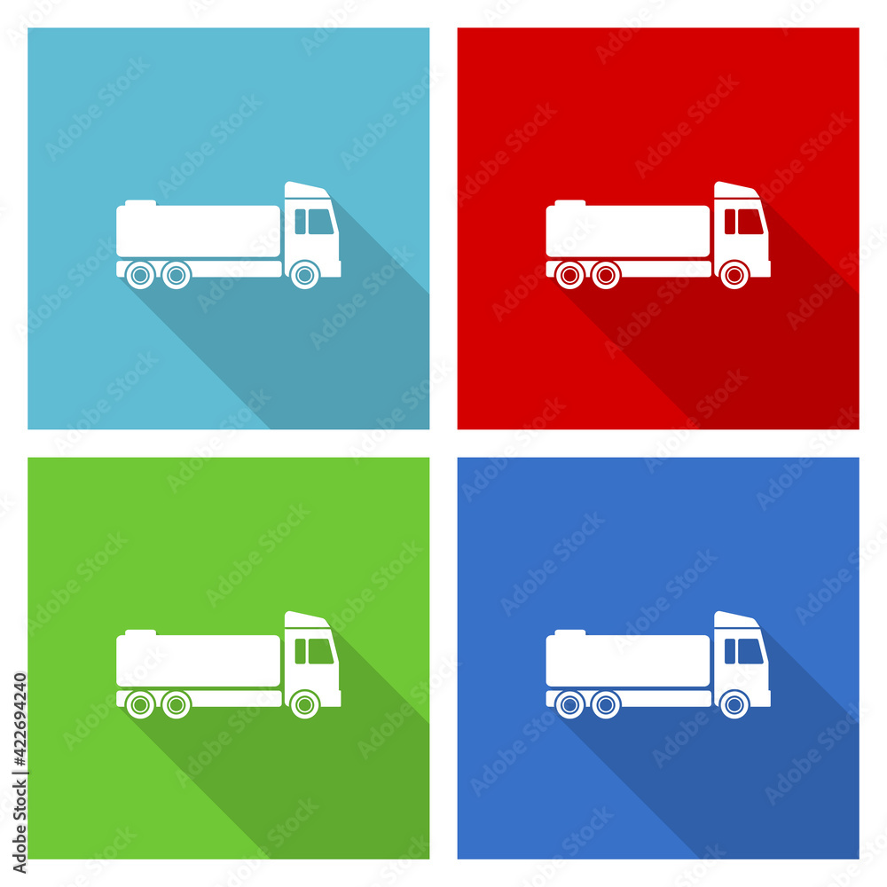 Aufkleber truck icon set, flat design vector illustration in eps 10 for webdesign and mobile applications in f