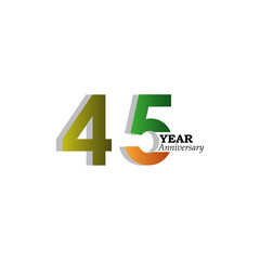 45 Years Anniversary Celebration Gold Black Background Color Vector Template Design Illustration