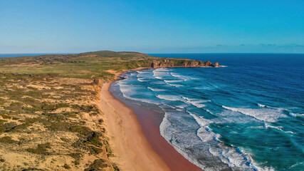 Fototapeta na wymiar Aerial view of Phillip Island coastline, Australia