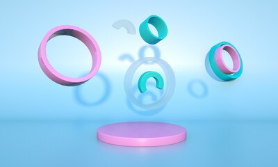 3d abstract background, mock up scene geometry shape podium for product display, 3d illustration.