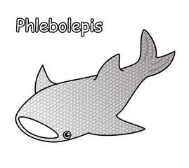 古代魚 フレボレピス ジンベイザメに似た姿のアゴがない魚 イラスト ベクター