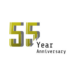 55 Years Anniversary Celebration Gold Black Color Background Vector Template Design Illustration