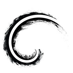 Curved Brush Stroke . Vector Logo Design Template . Twirl Grunge Shapes . Trace of mascara.