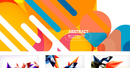 Fototapeta premium Set of vector abstract backgrounds. Various design templates