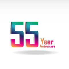 Obraz premium 55 Years Anniversary Celebration Rainbow Color Vector Template Design Illustration