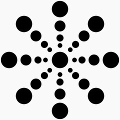 Dots Rays Ornament Pattern. Vector Dots Rays.