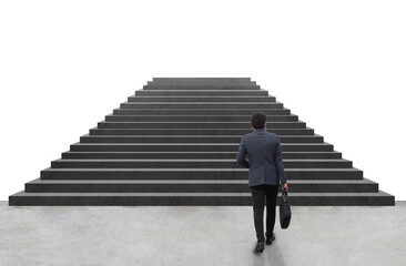 businessman standing on stairs