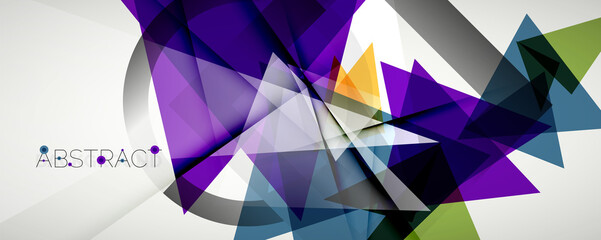 Obraz premium Geometric abstract background. Color triangle shapes. Vector illustration for covers, banners, flyers and posters and other designs