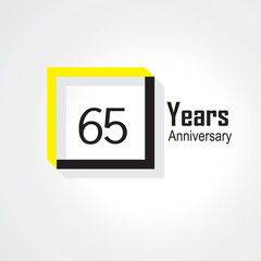 65 Years Anniversary Celebration Vector Template Design Illustration