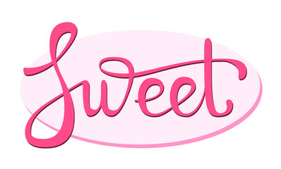 Fototapeta premium Lettering sweet pink letters on white background