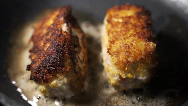 Yummy Schnitzel deep fried in olive oil.