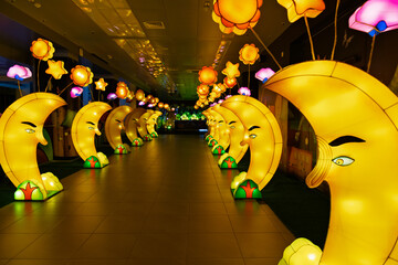 Luminous figures of the moon in the WOW Park - Sochi in the entertainment center Galaktika - March 22, 2021