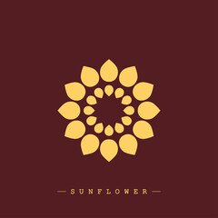 Sunflower logo. Modern design. Minimalism. Vector illustration