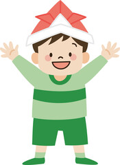 こどもの日（かぶとを被った男の子/主線なし）