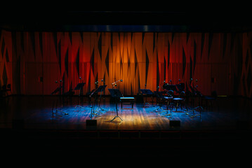 Empty stage in a concert hall