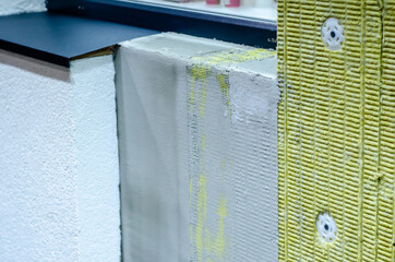 Close-op of external wall insulation systems