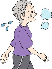 すぐに疲れる高齢女性