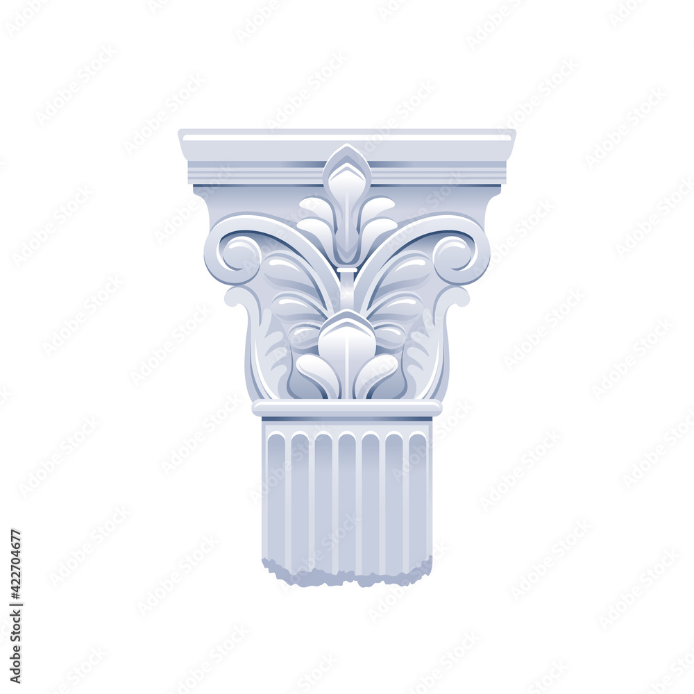 Wall mural column pillar vector. greek or roman old architecture. ancient antique classic column from greece, r