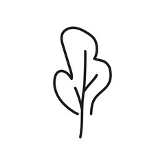 Doodle style tree. Hand-drawn tree isolated on white background. Vector illustration