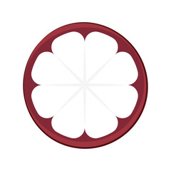 Mangosteen vector. Mangosteen on white background.