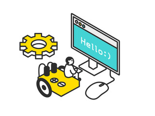 プログラミングの授業のイメージイラスト素材