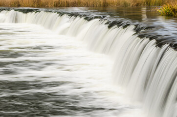 Venta waterfall, the widest waterfall in Europe, long exposure photo, Kuldiga, Latvia