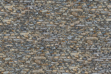 Architecture textures, large rustic and paired wall masonry schist and granite mix