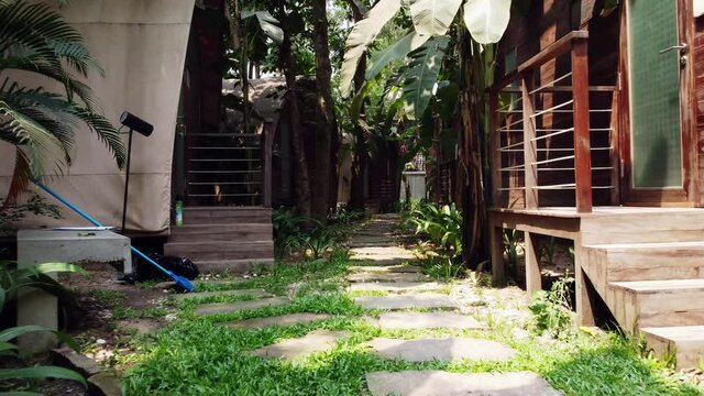 Vue en drone sur un jardin