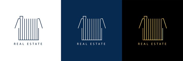 Real estate logo branding design business. real estate logo modern templates design vector illustration