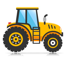 Vector farmer tractor flat design © Francois Poirier