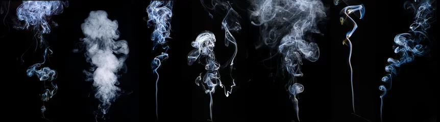Foto op Canvas Sigarettenrook op donkere achtergrond © Pixel-Shot
