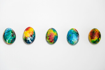 Obraz premium Easter eggs, hand-painted with acrylic paints, art.