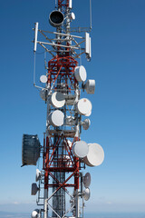 Detail of a large telecommunications antenna