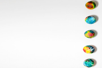 Easter eggs, hand-painted with acrylic paints, art.