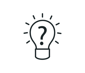 Fototapeta premium Light Bulb line icon vector, isolated on white background. Flat style for graphic design
