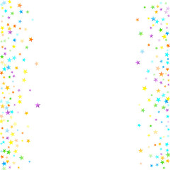 Rainbow Festive Confetti. Carnival Star Falling.