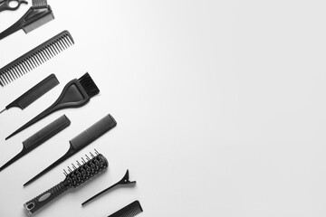 Set of hairdresser's tools on white background