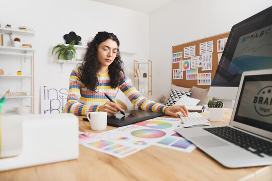 Graphic designer working in office
