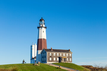 Fototapeta na wymiar Montauk Point Light, Lighthouse, Long Island, New York, Suffolk County
