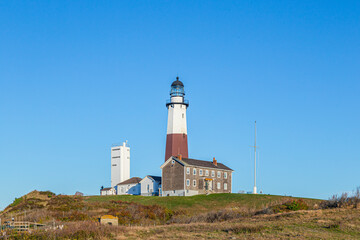 Fototapeta na wymiar Montauk Point Light, Lighthouse, Long Island, New York, Suffolk County