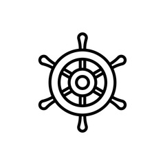 Obraz premium ship steering wheel icon design vector template