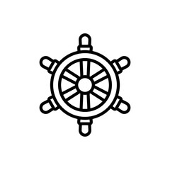 Obraz premium ship steering wheel icon design vector template
