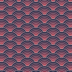 Japanese seamless circles pattern background. Japanese simple rounded background pattern for textile, paper, wrapping, ceramic, web and etc. Dark, cool and masculine ninja simple design pattern. © Takoyaki Shop