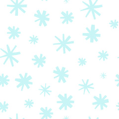 Fototapeta na wymiar Snowflakes, seamless texture, snow winter repeat pattern