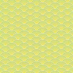 Japanese seamless circles pattern background. Japanese simple rounded background pattern for textile, paper, wrapping, ceramic, web and etc. Like a green cucumber slice simple geometric pattern.